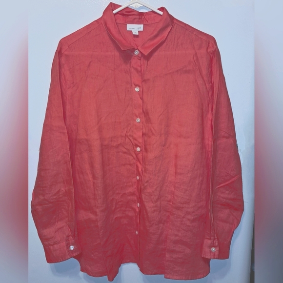 J. Jill Love Linen Shirt Sz XLP - Picture 1 of 13